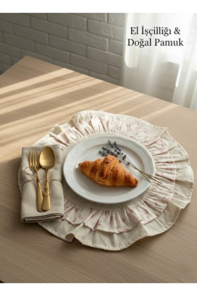 Doğa teks home Vintige Çiçek Desenli Pamuklu Keten Supla (1adet)