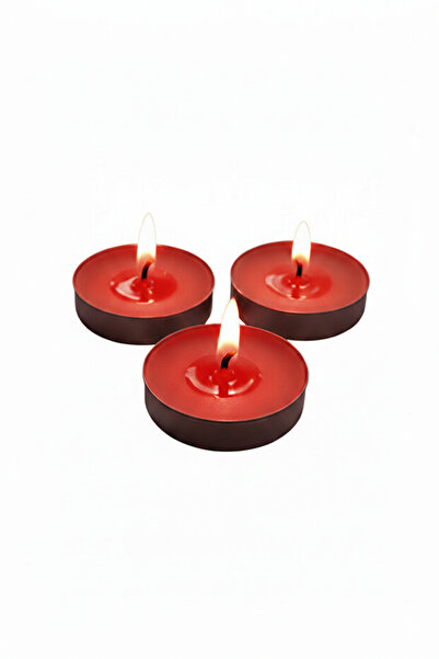 Hurma Kervanı Tealight Mum Özel Günler İçin 1 Adet Kokusuz Kırmızı