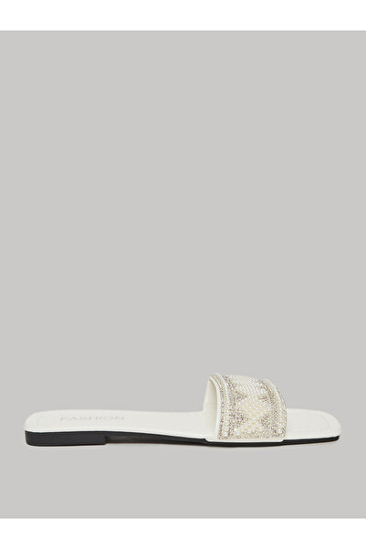 Take Two By Styli Pearl Embellished Slip-On Flat Sandals