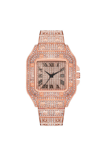 Choice rose gold Classic Luxury Business Men's Steel Strap Square Roman Scale...