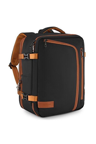 zagatto Rucsac de călătorie pentru avion, extensibil, negru, bagaj de mână 40...