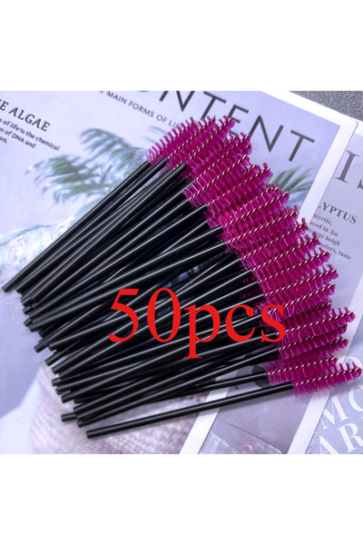 Choice3 50pcs Rosered 50Pcs Disposable Micro Eyelash Brush Mascara Wands Appl...