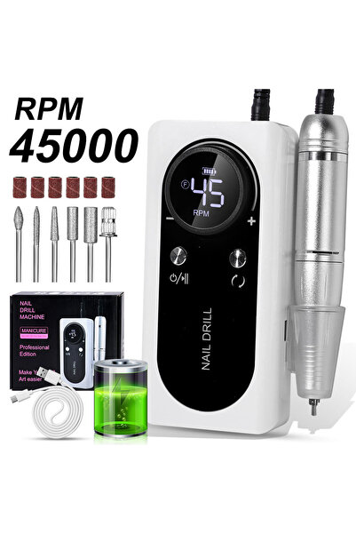 Choice مبرد أظافر كهربائي احترافي أبيض اللون، 45000 دورة في الدقيقة، قابل لإع...