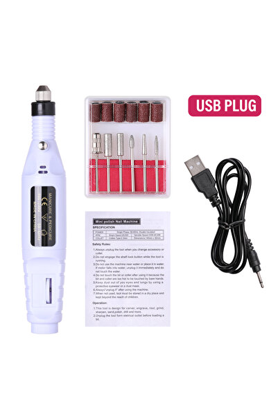 Choice جهاز صنفرة أظافر كهربائي قوي أبيض اللون من دوتريو، يعمل بمنفذ USB، مزو...