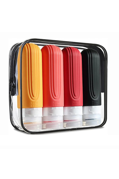 choice2 زجاجة سيليكون ملونة للسفر، سعة 90 مل، قابلة لإعادة التعبئة، مانعة للتسرب