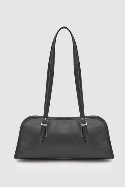 Shule Bags Vanity Baguette Bag Black
