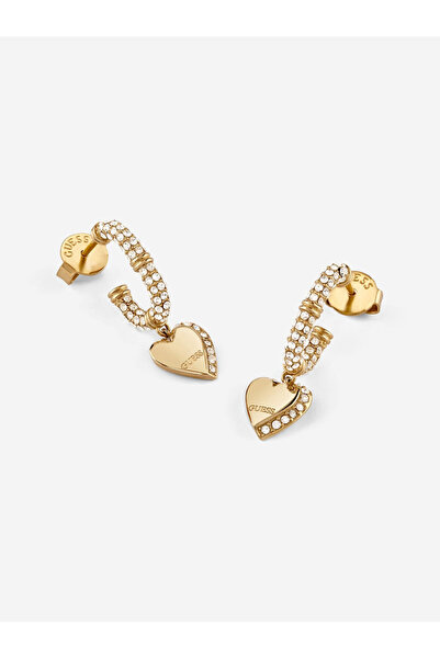 Guess 25mm hearts pave j hoops