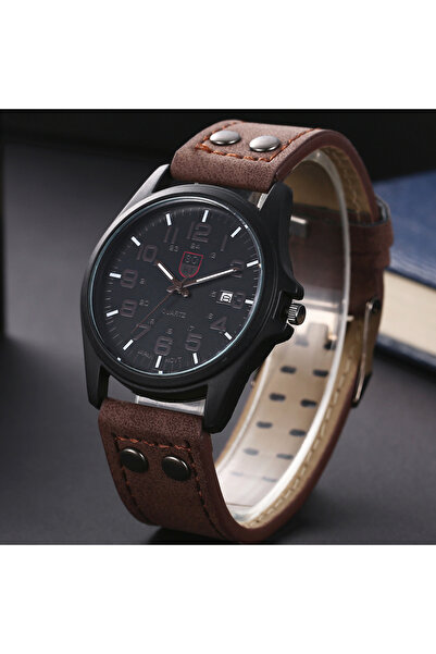 Choice4 brown Leisure Men's Wristwatch Quartz Leather Strap Watches Masculino...