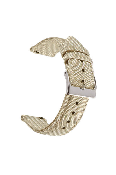 choice2 سوار ساعة فاخر من قماش الشراع البيج، مقاوم للماء، مصنوع من النايلون ا...