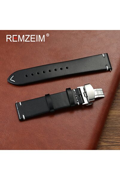 Choice16 20mm Black Quick Release Oil Wax Leather Watchband 18mm 20mm 22mm Co...