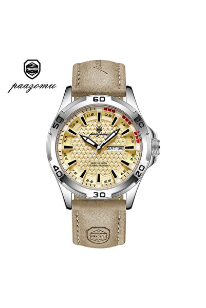 Choice4 ساعة يد رجالية أصلية من بازومو، لون كاكي، فاخرة للغاية، مقاومة للماء،...
