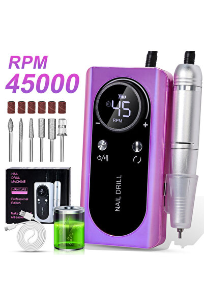 Choice3 مبرد أظافر كهربائي احترافي بنفسجي اللون، 45000 دورة في الدقيقة، قابل ...