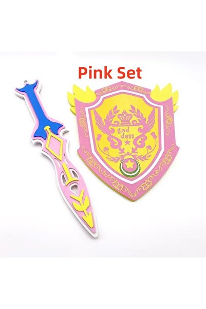 choice2 مجموعة سيوف ودروع إسفنجية وردية اللون بطول 50 سم من سلسلة قراصنة الأن...