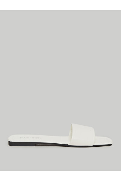 Take Two By Styli White Slip On Flat Slides