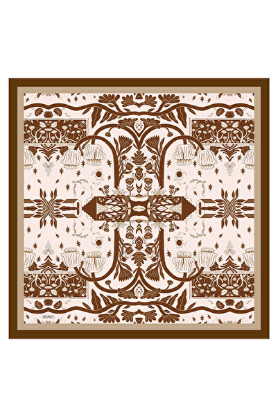 Arancia Eșarfă maro 90X90 din mătase twill