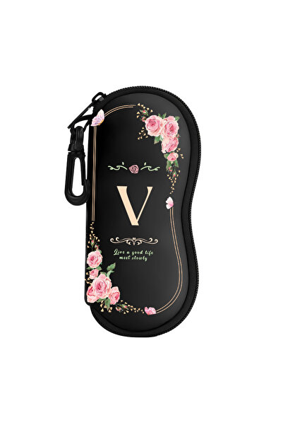 Choice6 V Letter A-Z Travel Zipper Eyeglasses Case Lightweight Sunglasses Cas...