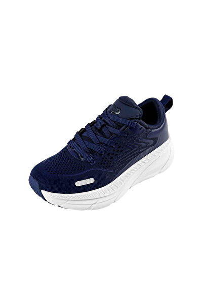 Patrick By Styli Navy Blue Mesh Lace-Up Sneakers