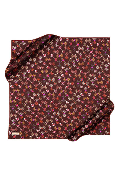 Pierre Cardin Red 90X90 Silk Crepe Satin Scarf