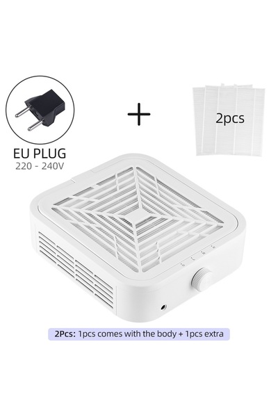 Choice4 قابس أوروبي (220-240 فولت) 120 واط، جهاز شفط قوي لغبار الأظافر، شفط ف...