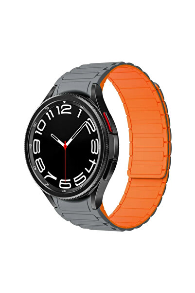 Choice10 Galaxy 4 5 6 7 44mm Gray Orange Silicone Magnetic Band For Watch 4 6...
