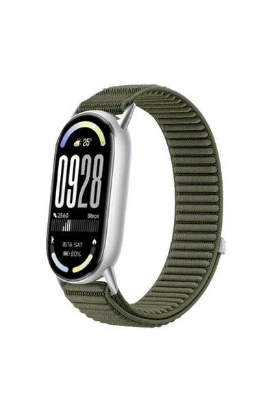 Choice7 سوار نايلون أخضر لسوار Mi Band 10 و9 و8، متوافق مع سوار Mi Band 10 و9...