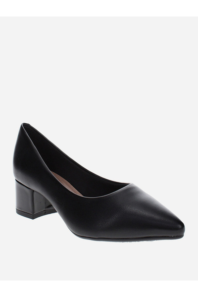 Beira Rio Solid Pointed Toe Block Heel Shoes