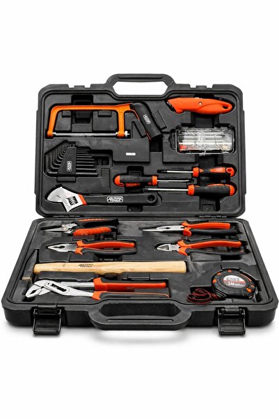 Alpha Çok Amaçlı El Aletleri Seti Çantalı Tornavida Pense Çekiç Anahtar Takımı