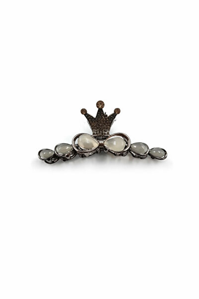 MD Moda Accessories Stylish Hair Clip with Stone Detail and Crown Figure