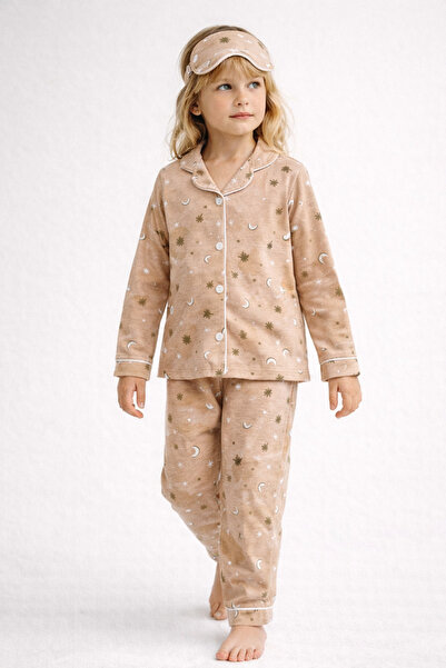 Beka Kids Set de pijamale pentru fete cu mâneci lungi, cu nasturi în față, cu...