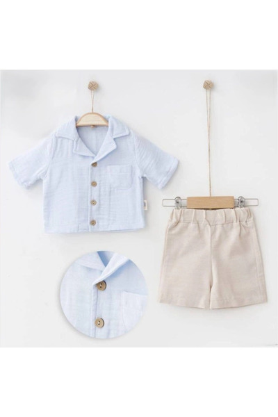 OEM Set de vară 2 piese pentru băieți Liberty - Muslin (Bumbac organic)