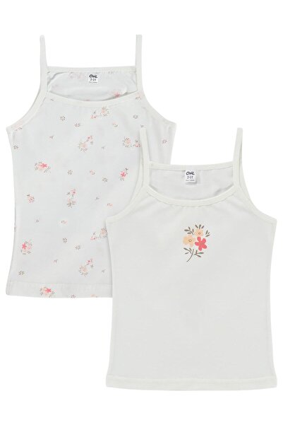Civil Girls Flower 2-10 Years Old Girls' 2-Piece Undershirt - Standard 6-7 Ye...