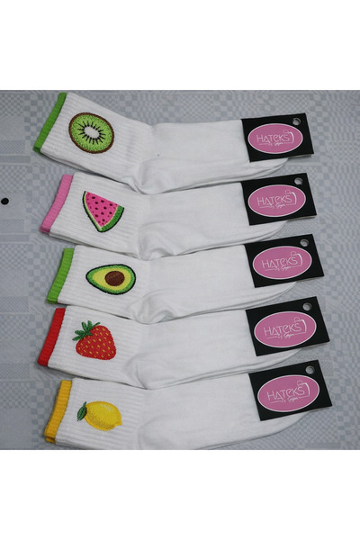 hateks 5'li karışık meyveli kolej çorap