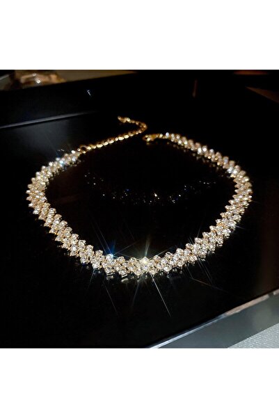 choice2 gold Luxury Shiny Full Rhinestone Choker Necklace for Women Personali...