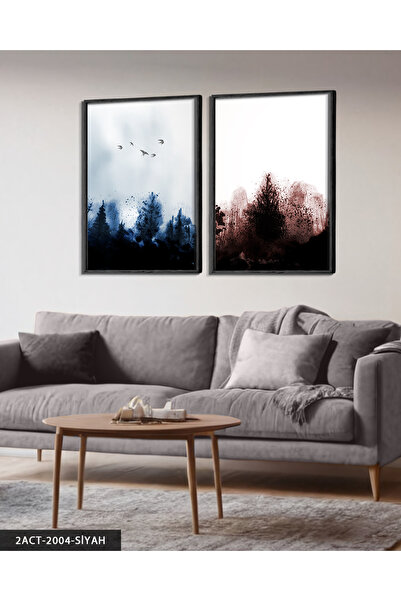 Evinemoda Forest Birds 2 Pieces Wooden Framed Painting Act