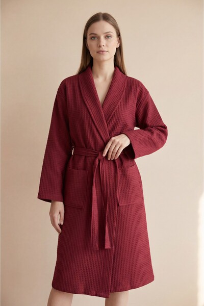 Minteks 100% Cotton Unisex Pique Bathrobe