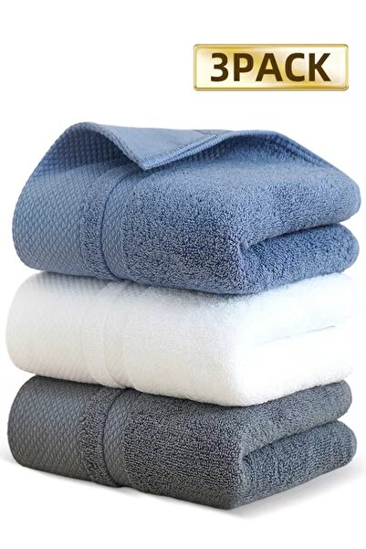 Generic 3Pcs 100% Cotton Towels Soft & Absorbent Bath Towels Hotel & SPA Prem...