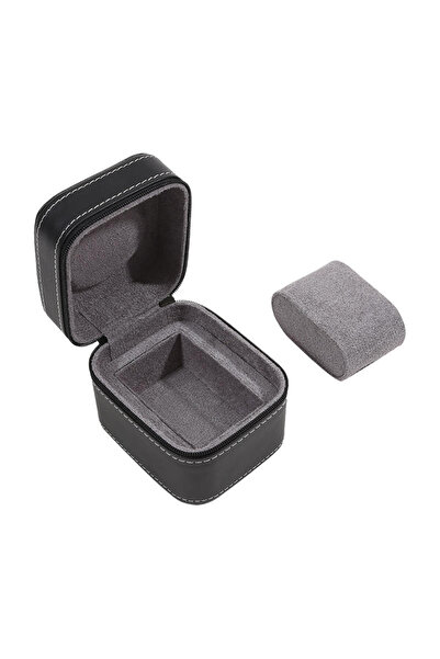 choice2 Black Single Watch Case Leather Watch Travel Case with Removable Cush...