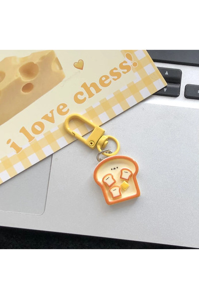 Choice3 Toast Cute Cartoon Breakfast Keychain Set | Poached Egg, Banana Toast...