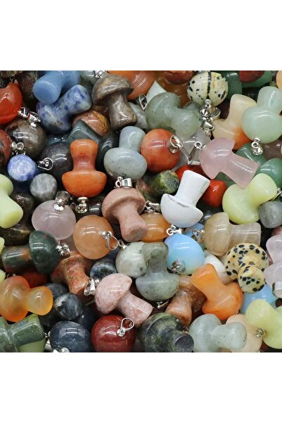 Choice Random 7pcs 7pcs/Set Natural Stone Pendants - Mushroom Shape 15x20mm B...