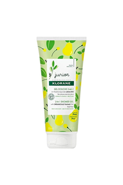 Klorane Τζούνιορ, Αχλάδι, Αφρόλουτρο & Σαμπουάν 2-σε-1, Βρώμη, 200 ml