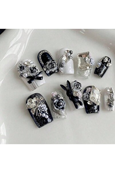 Choice AHFH-XS 10pcs pure manual pressing short square nail art, beautiful fa...