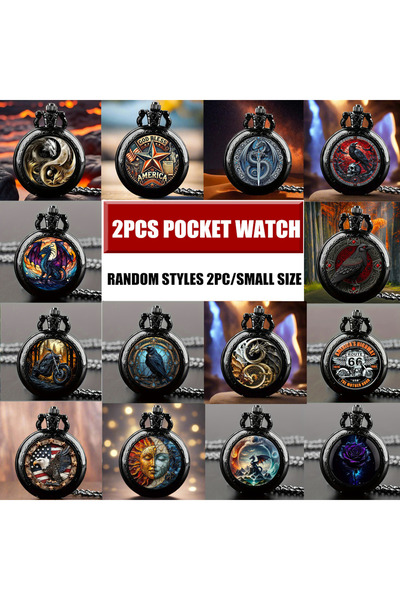 Choice black Buy 1 Get 1 Random 2 Pieces Vintage Mini Size Pket Watch, with N...