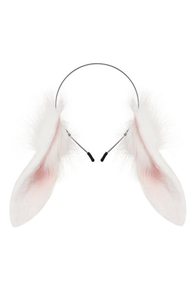 Choice Whitepink Animal Rabbit Ears Headband Faux Fur Bunny Headwear Plush Ha...