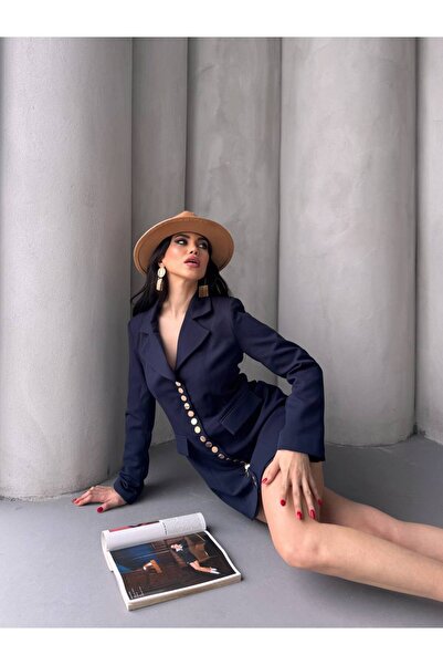 cottonage Gold Buttoned Jacket Dress