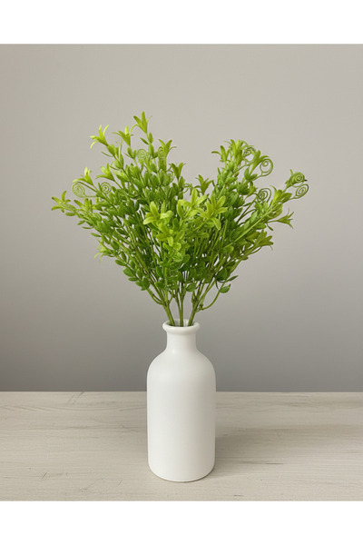 YASİMA Artificial Curved Green Garnish Branch Home Decoration Greenery 35 cm