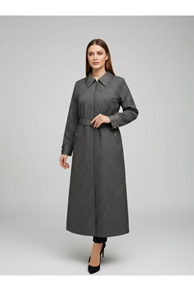 LARCH EXCLUSİVE PARAŞÜT FERMUARLI DÜĞME DETAYLI UZUN BOY KAP