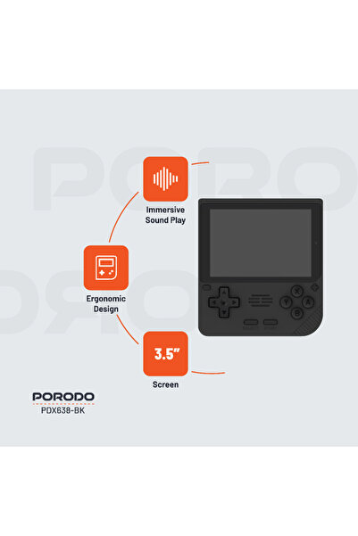 porodo Retro Arcade Gaming Console – 5000+ Games, 3.5" IPS Display, Linux OS, Quad-Core