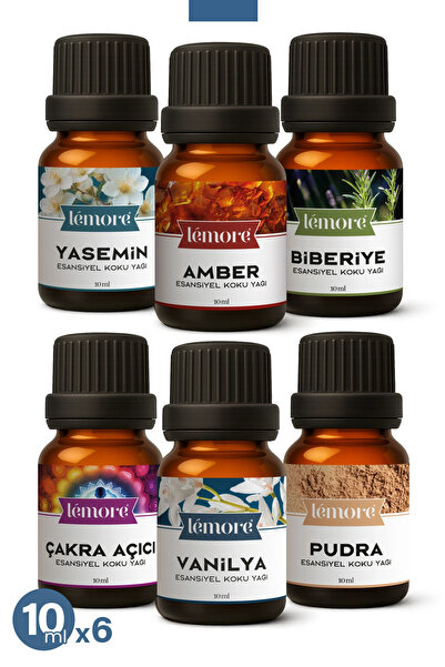Lemore 6'lı Set Esansiyel Uçucu Yağ Buhurdanlık Yağı Hava Nemlendirici Aroma ...