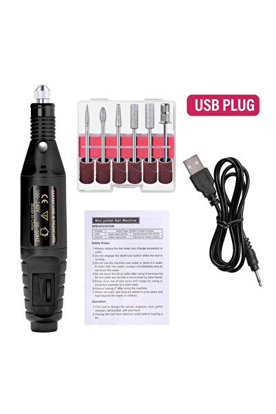 Choice14 Black Professional Nail Polisher | Grinding Wheel Tool | Nail Shapin...