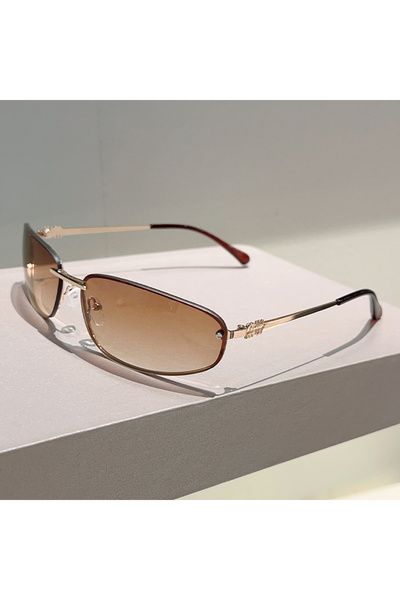 Choice1 as picture shows gradient tea KAMMPT Rimless Sunglasses Women 2025 Ne...